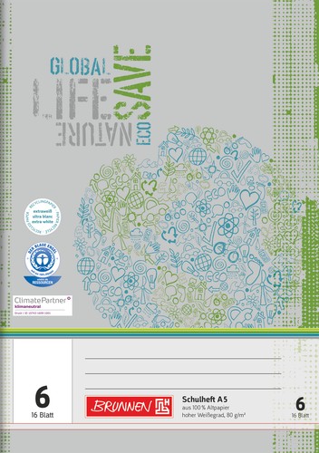 Brunnen schulheft lineatur - schulheft, a5