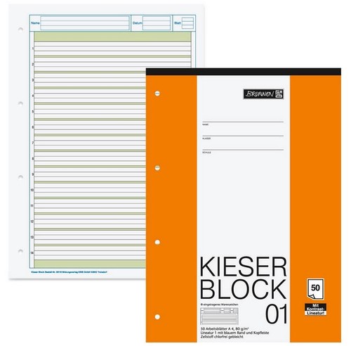 Block kieserblock lin1 - block, a4