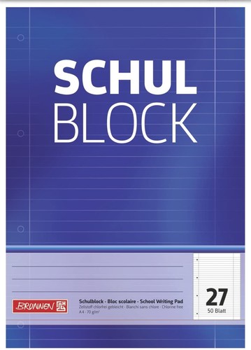 Schulblock lin27 50bl - lin27, 50bl,